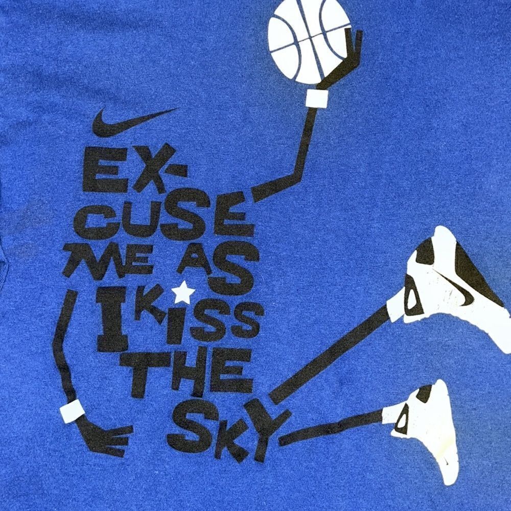 Mens Nike Duke Royal Blue Shirt Excuse me as I Kiss the Sky Jimi Hendrix T shirt